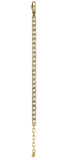 mærkning Slikke nød Kæde armbånd guldfarvet med krystaller fra Dyrberg/Kern Dyrberg/Kern Kvadra  SG Crystal 334020