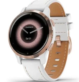 Garmin Venu 2S Rose Gold Stainless Steel Bezel with White Case 010-02429-23