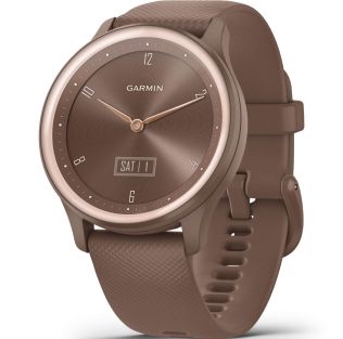 Garmin Vívomove Sport Cocoa Case and Silicone Band with Peach Gold Accents 010-02566-02