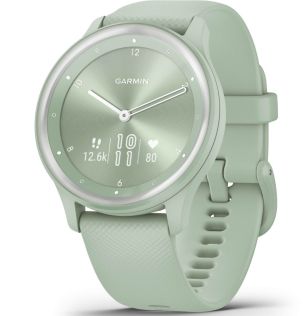 Garmin Vívomove Sport Cool Mint Case and Silicone Band with Silver Accents 010-02566-03
