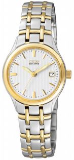 Citizen Eco-Drive dameur i tofarvet stål med dato | EW1264-50A