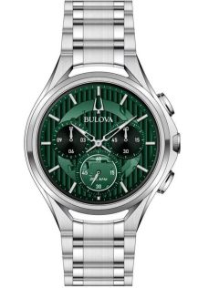 Bulova CURV chronograph herre ur med grøn urskive og høj-præcisions urværk | 96A297