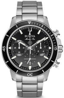 Bulova Marine Star chronograph herre ur med sort urskive og 200m vandtæthed | 96B272