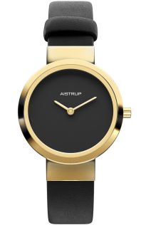 Elegant dameur med sort urskive i guldfarvet finish | AIW7603