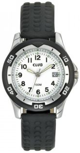 Sort børneur med hvid skive - Club 100M Black White A65168S0A