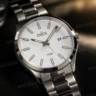 Inex Mens White Steel Classic 40mm