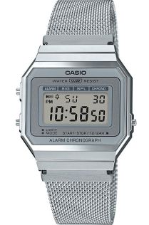 Slankt Casio digitalur med stilfuld mesh-rem | A700WEM-7AEF