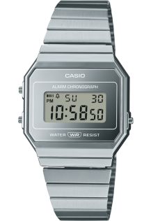 Casio Vintage Slim Digitalur i sølv med kromfinish | A700WEV-7AEF