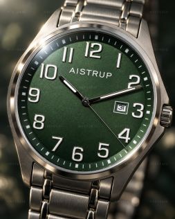 Aistrup grønt titaniumur med safirglas og EZ-Read 41mm