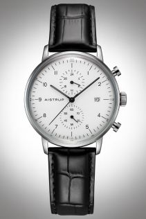 Aistrup AIW8601 Classic Infinity Chronograph herreur med hvid urskive og læderrem | AIW8601