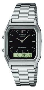 Slankt vintage ur med dobbelt display og elegant design | AQ-230A-1DMQYES