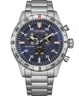 Citizen Eco-Drive kronograf med kompas | Sport design med blå urskive | AT2520-89L