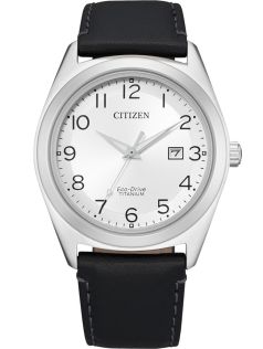 Citizen Eco-Drive Titanium herreur med læderrem | AW1640-16A