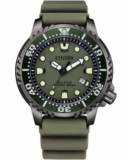 Citizen Promaster Marine Eco-Drive dykkerur i militær grøn | BN0157-11X