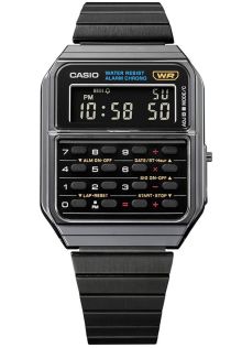 Retro lommeregnerur i stål med digitalt display | CA-500WEGG-1BEF