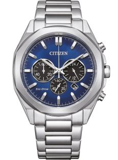 Citizen Eco-Drive kronograf i stål med B620 urværk og blå urskive | CA4590-81L
