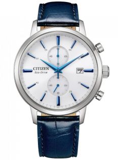 Citizen Eco-Drive kronograf i stål med B642 urværk og hvid urskive | CA7069-16A