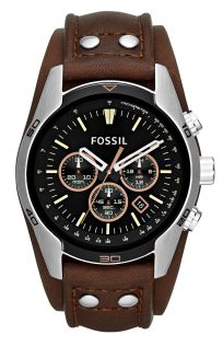 Fossil herreur på bred brun læderrem - Fossil Coachman CH2891