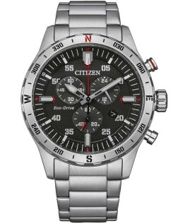 Citizen Eco-Drive kronograf i stål med H500 urværk og kompasring | AT2520-89E