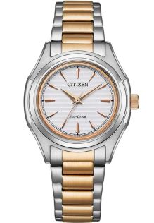 Citizen Eco-Drive dame ur med to-farvet stållænke | FE2116-85A