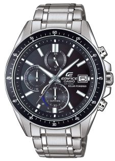 Solcelledrevet Edifice herreur i stål med safirglas | EFS-S510D-1AVUEF