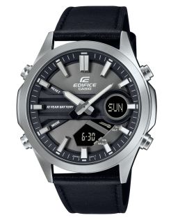 Casio Edifice verdensur med læderrem og 100M vandtæthed | EFV-C120L-8AEF