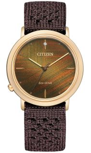 Citizen L Ambiluna dameur i roseguld med E031 urværk og laboratorieskabt diamant | EM1003-48X