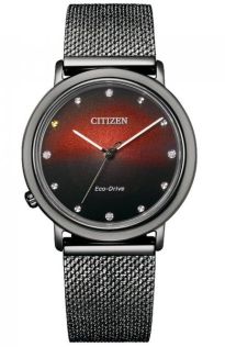 Citizen L Ambiluna 10 års jubilæumsur | Limited edition dameur med lab-skabte diamanter og rød solnedgangseffekt | EM1007-47E