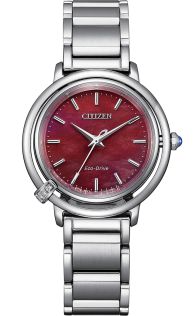 Citizen L Arcly dameur med rød perlemorsskive og diamanter | EM1090-78X