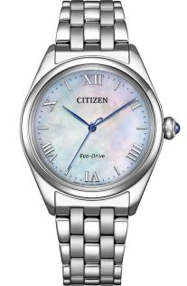 Citizen Eco-Drive dame ur med perlemor og romerske tal | EM1140-80D