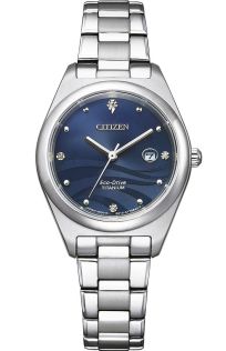 Citizen Eco-Drive dame ur i Super Titanium med blå urskive | EW2600-83L