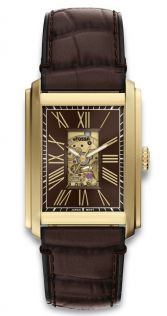 Fossil Mens Golden Brown Leather Automatic 30mm