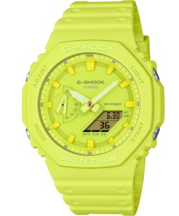 Gul G-SHOCK ottekantet Carbon Core Guard ur | GA-2100-9A9ER