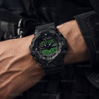 Casio XL G-Shock Black Green Display 53mm
