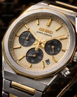 Seiko tofarvet herrechronograf i stål med safirglas 40mm