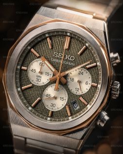 Seiko tofarvet herrechronograf i stål med safirglas 40mm