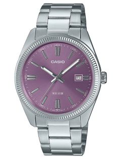 Klassisk Casio ur med lilla urskive og Neo-Display teknologi | MTP-1302PD-6AVEF