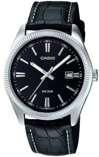 Klassisk dressur fra Casio med sort læderrem | MTP-1302PL-1AVEF