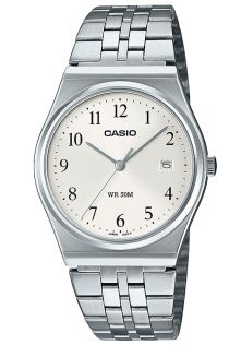 Casio Vintage ultraslankt sølv ur med 1980'er inspireret design | MTP-B145D-7BVEF