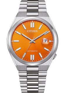 Citizen Tsuyosa Automatic herreur i stål med 8210 urværk og orange urskive | NJ0151-88Z