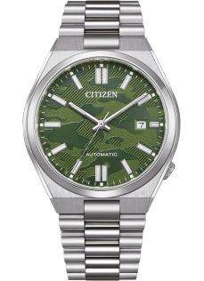 Citizen Tsuyosa automatisk herreur med camouflage urskive og stållænke | NJ0159-86X