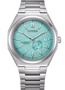 Citizen Automatic titanium herreur med mintgrøn urskive og mekanisk urværk | NJ0180-80M