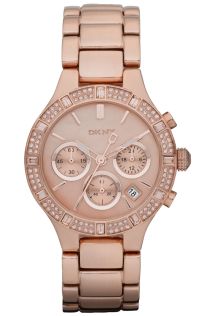 DKNY Broadway NY8508 - Dameur kronograf rødguld med sten