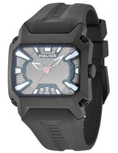 Sort Police ur med gummirem - Police Tornado PL13600JSB/61