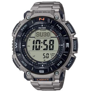 Titanium solcelledrevet udendørsur med Triple Sensor | PRG-340T-7ER