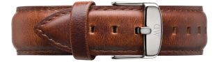 Mørke brun rem med sølvfarvet spænde - Wristband Daniel Wellington St Andrews Sølvfarvet Man 0407DW