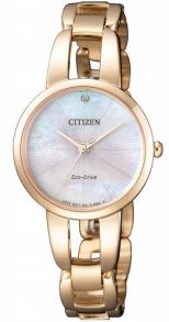 Citizen elegant dameur med Eco-Drive og perlemorsskive i rosé PVD | EM0433-87D