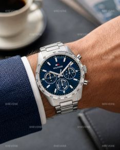 Tommy Hilfiger herreur i stål med blå urskive 42mm