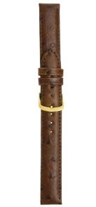 Falkenlund Deluxe Beco 22mm Brandy Calf Leather Strap Ostrich Pattern Gold Plated Steel Buckle 207122G