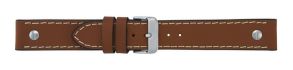Falkenlund Deluxe Beco 22mm Watch Strap Chrono Matt Brown Silver Buckle 6313722S